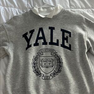 H&M Gray Crewneck Sweater with Yale Logo